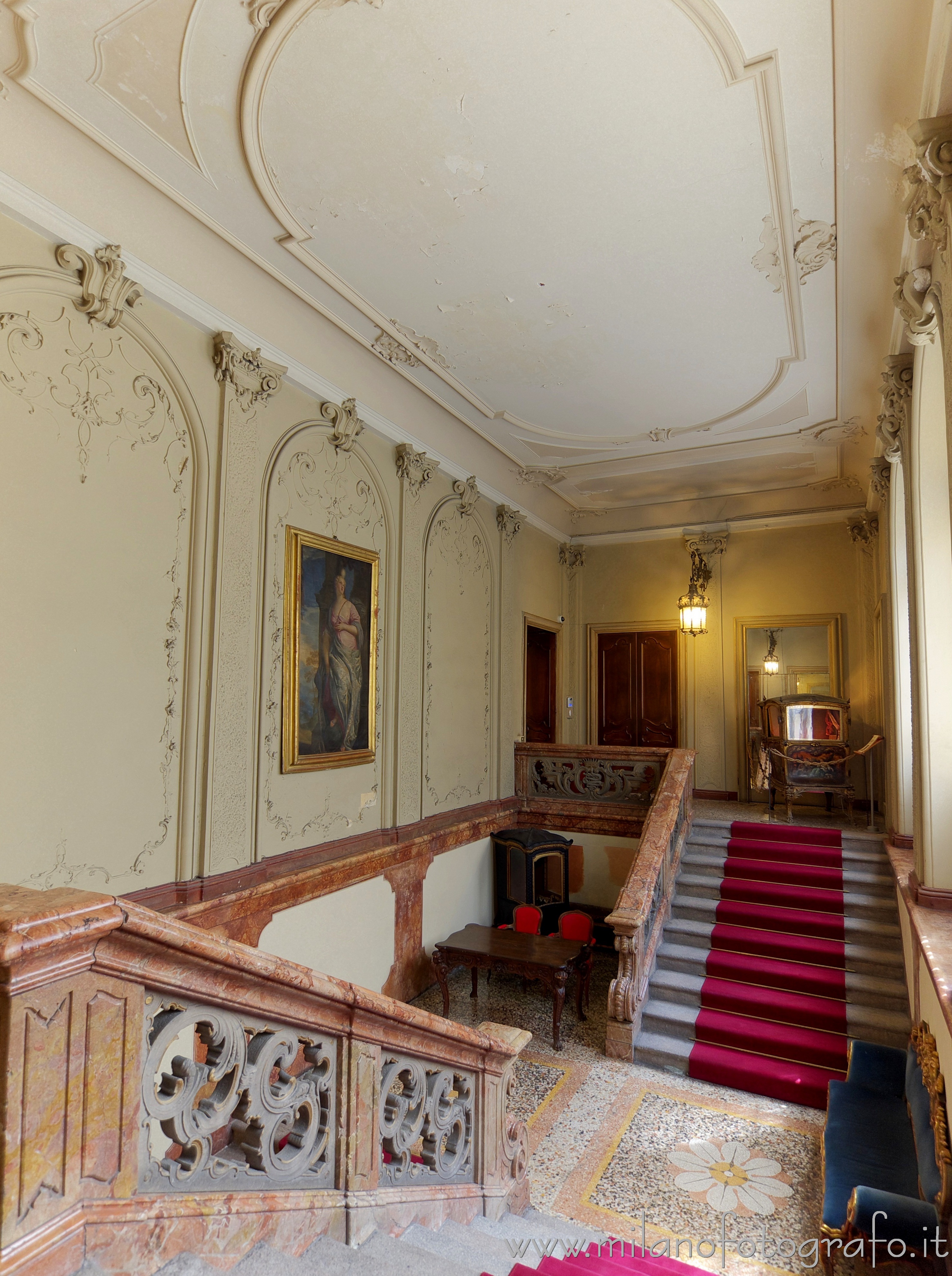 Milan (Italy) - Monumental staircase in Visconti Palace